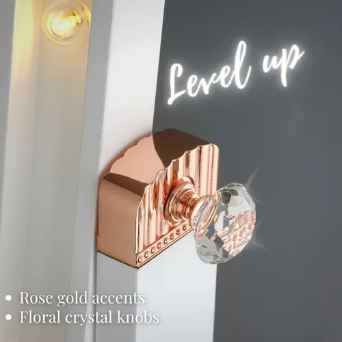Miniatura 2 de LUXFURNI Espejo de Cuerpo Entero con Soporte, de Cuerpo Completo para Dormitorio, Cheval de Piso con Luces, Independiente
