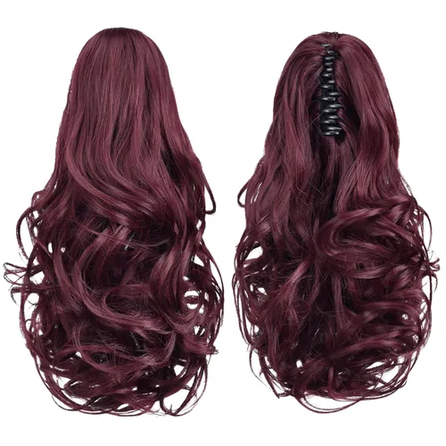 Miniatura 323 de Extensiones de cola de caballo de cabello rubio, extensiones de cola de caballo para mujer, pinza de extensiones de cabello rizado de 12 pulgadas