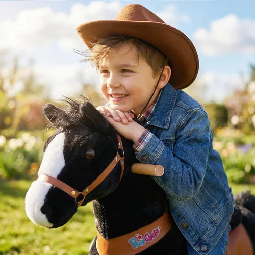 Miniatura 8 de PonyCycle Caballo de paseo para niños pequeños de 3 a 4 años con freno, sin batería (30 pulgadas de altura/tamaño 3 modelo clásico U) poni mecánico