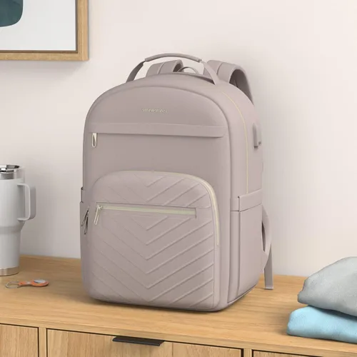 Miniatura 2 de VANKEAN Mochila para laptop de 17.3 pulgadas para mujer, bolsa de trabajo para laptop a la moda con puerto USB, mochilas impermeables, elegantes