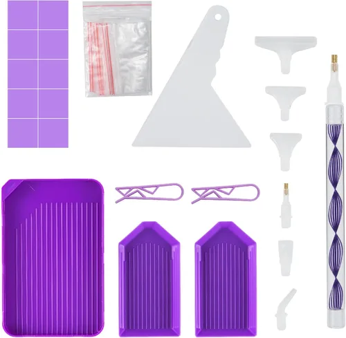 Miniatura 2 de KTCLCATF Kit de Herramientas y Accesorios para Pintura de Diamantes DIY, Bolígrafos de Pintura de Múltiples Tamaños para Adultos para Hacer Arte