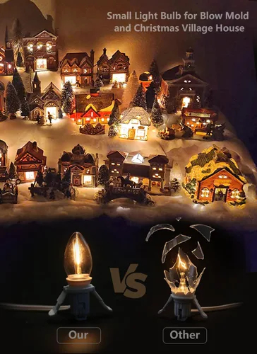 Miniatura 5 de Cable de accesorio con bombillas LED C7, cable de luz de molde de soplado de interior de 6 pies con enchufes macho y hembra para Halloween, Paquete