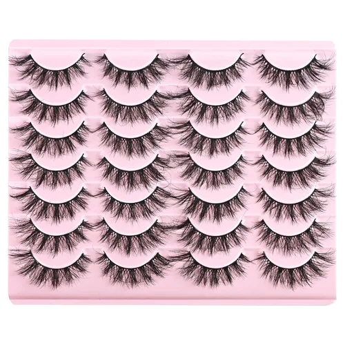 Miniatura 3 de FARRED Pestañas de Ojo de Gato Cortas Naturales de 15mm Pestañas Esponjosas y Finas en Tira 14 Pares de Pestañas Postizas Naturales Lindas Paquetes