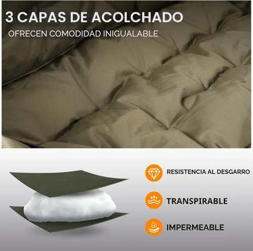 Miniatura 4 de Huskfirm Sillas de Camping Dobles Acolchadas Loveseat para 2 Personas - Sofá de Camping de Servicio Pesado de Tamaño Grande para Adultos Exterior
