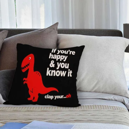 Miniatura 4 de HGOD DESIGNS Funda de almohada cuadrada de lino y algodón con dinosaurio rojo para hombres y mujeres, decoración del hogar, sofá, dormitorio, sala