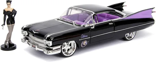 Miniatura 7 de Jada DC Comics Bombshells Batichica y coche fundido a presión Chevy Corvette 1957, vehículo a escala 1:24 y figura de colección de 2.75 pulgadas