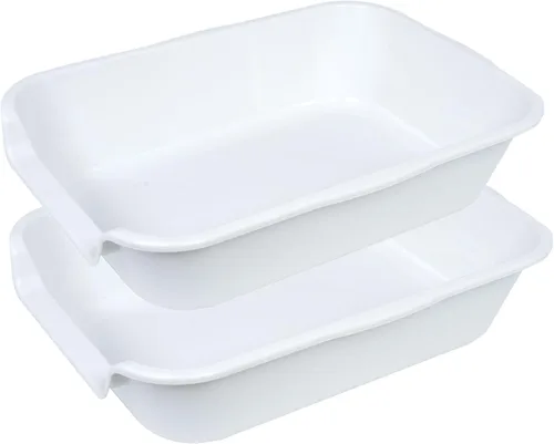 Miniatura 32 de 1 paquete de caja de arena extra grande para gatos (material ABS), corral de arena para gatos mayores de entrada baja para gatos geriátricos