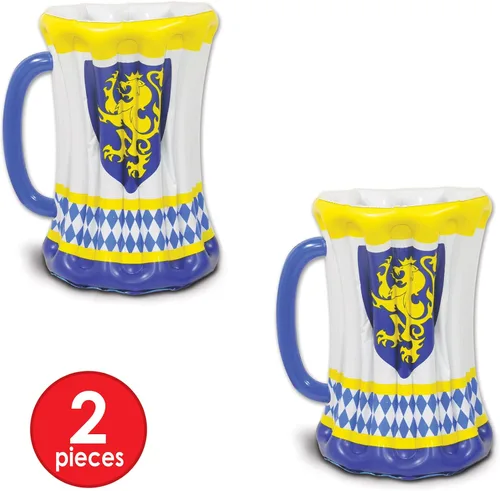 Miniatura 4 de Beistle Hielera inflable de la taza de cerveza del Oktoberfest – Enfriador de bebidas, contenedores de bebidas para fiestas, enfriador de bebidas