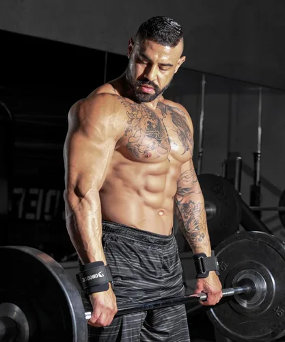Miniatura 8 de DMoose Fitness Ganchos de levantamiento de pesas (par) para peso muerto, dominadas, remo y encogimientos de hombros – Correa de nailon Púrpura