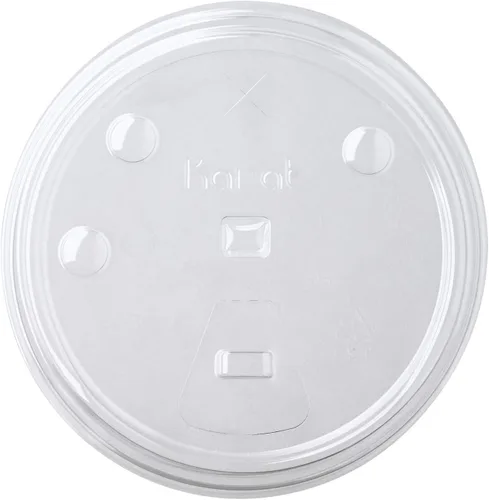 Karat C-KCL1045-SH Tapa con sorbetera sin pajita PET para tazas de 32 onzas de 104.5mm de diámetro de Polypro y tazas de papel frías (Caja de 600)