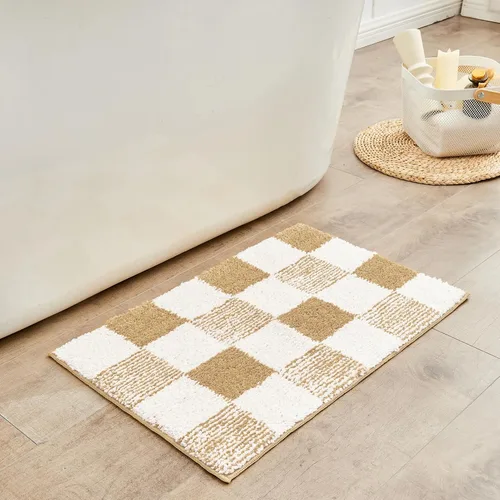Miniatura 31 de CozeCube Tapetes de baño para baño antideslizantes, alfombras de baño de microfibra absorbente esponjosas lavables, alfombras de baño estéticas