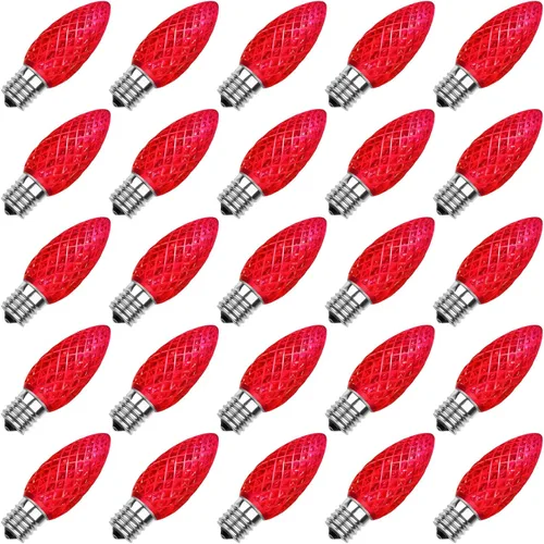 Miniatura 10 de Meconard Bombillas LED C9 de repuesto para Navidad, bombillas LED inastillables C9 para luces de Navidad para interiores y exteriores, base
