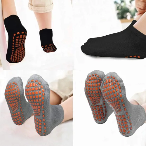 Miniatura 4 de GRPSKCOS Calcetines antideslizantes para cama elástica para niños, con agarre pegajoso, para interiores, transpirables, 4 pares para niños