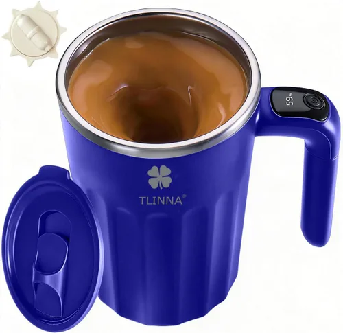 Miniatura 14 de Taza de café autoagitable, apta para café, leche, cacao y otras bebidas, botella aislada (temperatura negra, 12 onzas)