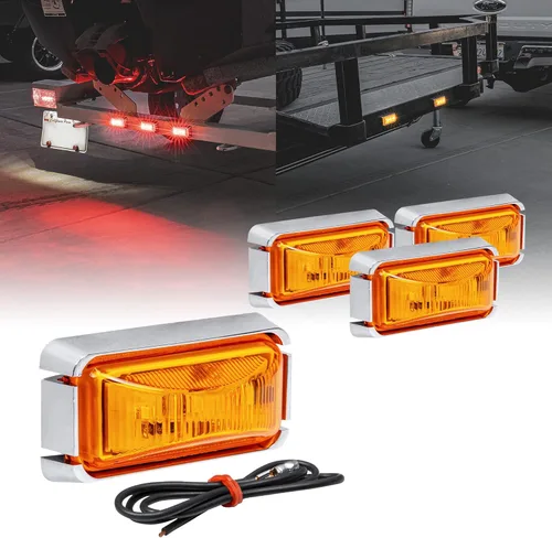 Miniatura 35 de TRUE MODS 2 piezas 2.5" Luz LED roja para remolque con bisel negro [DOT FMVSS 108] [SAE P2PC] [montaje superficial] [impermeable IP67] luces de Rojo