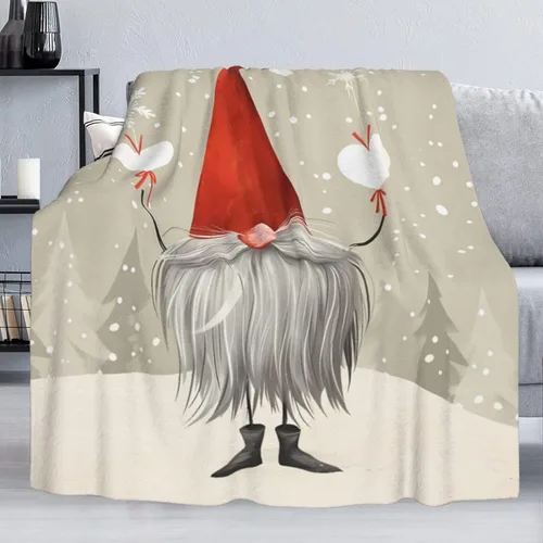 Miniatura 5 de Delerain Christmas Gnome Tomte Soft Throw Blanket 40"x50" Lightweight Flannel Fleece Blanket for Couch Bed Sofa Travelling Camping for Kids Adults