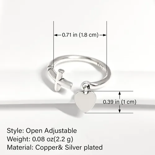 Miniatura 6 de 925 Sterling Silver Ring Minimalist Adjustable Rings Band Handmade Rings for Women Girls