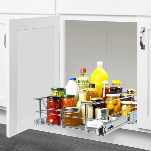 Miniatura 9 de Organizador de Gabinete Extraíble de 17" de Ancho X 22" de Profundidad, Cajones Deslizantes Para Organizadores y Almacenamiento de Cocina, Cajones 1