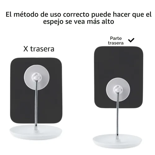 Miniatura 4 de LFOYOU Espejo de tocador de mesa con soporte, espejo de maquillaje para escritorio, cuello de cisne flexible ajustable, rotación de 360°, plegable