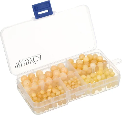 Miniatura 16 de RUBYCA Natural negro lava piedras preciosas redondas sueltas cuentas organizador caja de plástico fabricación de joyas mezcla tamaños