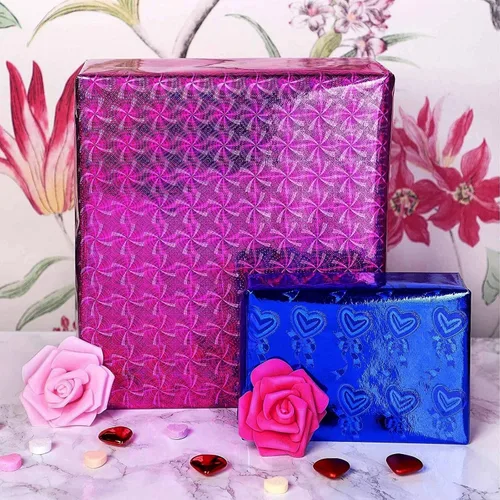 Miniatura 3 de Juvale Rollos de papel de regalo holográficos metálicos para regalo, patrones de papel de regalo, envoltura de regalo metálica para regalos