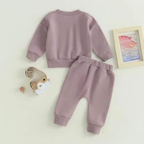 Miniatura 7 de Fernvia Ropa para bebé niña de 3, 6, 9, 12, 18 y 24 meses, conjuntos de sudadera de manga larga + pantalones