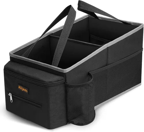 Organizador de asiento de automóvil, organizador de asiento trasero de automóvil con portavasos, organización de almacenamiento para asiento de
