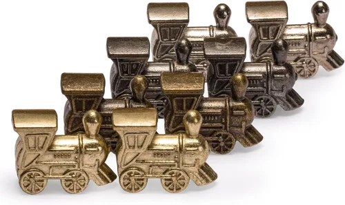 Yellow Mountain Imports Marcadores de tren de dominó de metal fundido a presión - Juego de 8