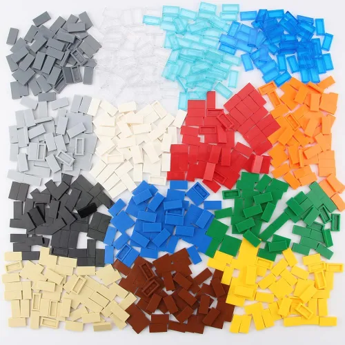 Miniatura 9 de 700 Piezas de Ladrillos Planos Multicolores 1×2, Bloques de Construcción a Granel para Superficies Lisas de Pared y Piso, Accesorios de Juguete