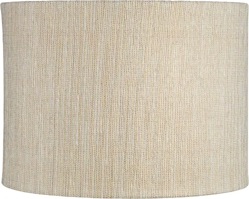 Miniatura 9 de Pantalla de lámpara de tambor grande de tejido de plástico gris y dorado, parte superior de 15 pulgadas x 15 pulgadas inferior x 11 pulgadas de alto