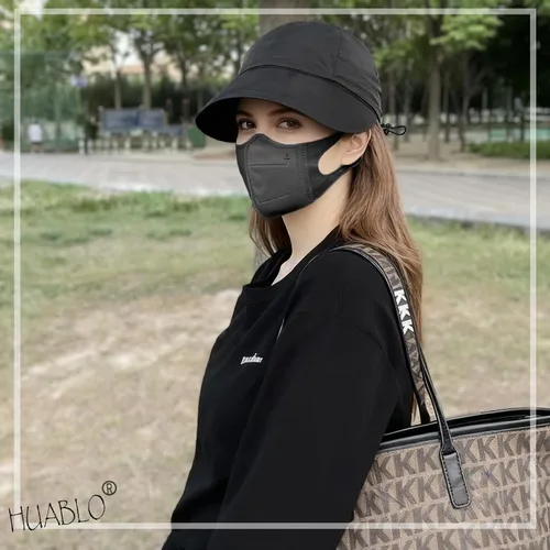 Miniatura 2 de huablo UPF 50+ Womens Sun Hat Wide Brim Sun Hat UV Protection Hiking Fishing Hat Adjustable Head Circumference for Easy Carry Negro