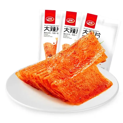 Miniatura 14 de Tiras Picantes - Latiao de Gluten Picante, Aperitivo Especial Chino Informal, Hecho de Trigo/Chile/Especias, Bajo en Azúcar y Calorías, Mejor