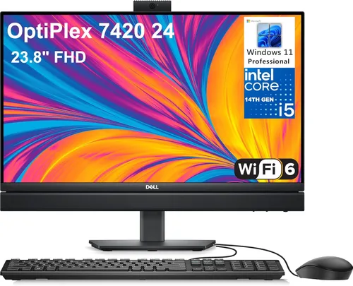 Dell OptiPlex 7420 24 23.8" FHD Business Computadora de escritorio todo en 1, Intel 14-Core i5-14500T de 14ª generación (Beat i7-13700T), 32 GB DDR5