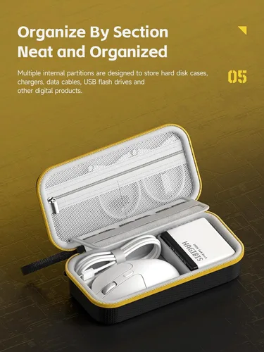 Miniatura 2 de Hagibis Organizador electrónico de viaje Bolsa de viaje EVA Hardshell PU bolsa de transporte portátil para mouse, cargador, cables, banco de Negro