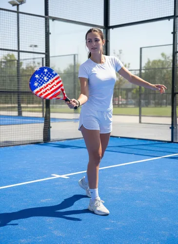 Miniatura 7 de Raqueta de pádel de fibra de carbono Power Lite Pop Tennis Paddle Paddleball raquetas US Flag