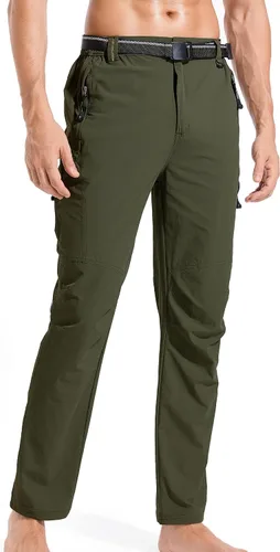 WENRONSTA Pantalones cargo de senderismo para hombre, secado rápido, ligeros, impermeables, 6 bolsillos, para exteriores, pesca, montaña,