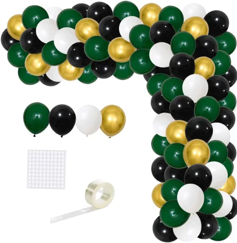 Miniatura 13 de Guirnalda de arco de globos azul real, negro, plateado y blanco, globos de confeti plateado metálico azul, negro, blanco, globo de videojuegos