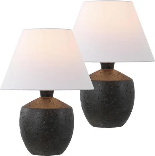 Miniatura 9 de JONATHAN Y JYL5606A-SET2 Myron 18" lámpara de mesa minimalista escandinava de efecto hormigón, resina/hierro LED para recámara, sala, oficina