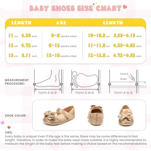 Miniatura 6 de CENCIRILY Zapatos planos Mary Jane para bebés y niñas, antideslizantes, suela suave, para antes de caminar, zapatos de vestir de boda