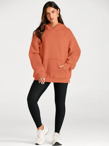 Miniatura 89 de Trendy Queen - Sudaderas extragrandes con capucha para mujer, suéteres de manga larga, sin botones, de vellón, de otoño, ropa de invierno