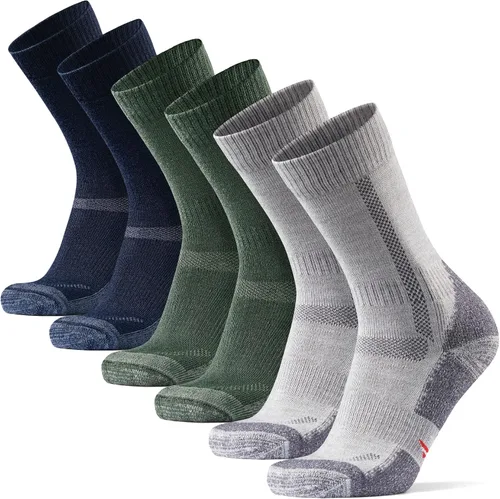 DANISH ENDURANCE Calcetines de senderismo de lana merino para hombres y mujeres, longitud media y térmicos, paquete de 3