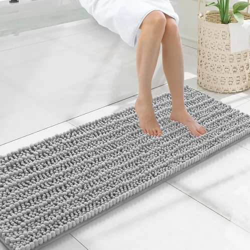 Miniatura 98 de Smiry Alfombras de Baño 24x16 pulgadas, Alfombras de Baño de Chenilla Extra Suaves y Absorbentes, Respaldo de Goma Antideslizante, Lavable a Máquina