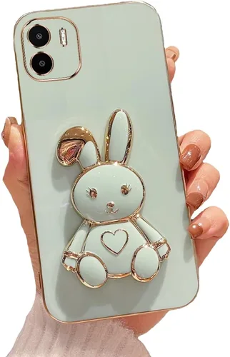 Miniatura 44 de Estuche con soporte de conejo de corazón para Xiaomi Redmi Note 10S, galvanizado suave TPU protector delgado a prueba de golpes con lindo conejito