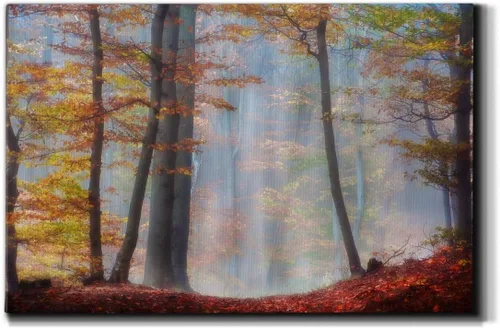 Miniatura 18 de Lienzo de arte de pared de paisaje abstracto con flores y bosque moderno, cuadros de arte para decoración de sala de estar, cocina, baño, oficina