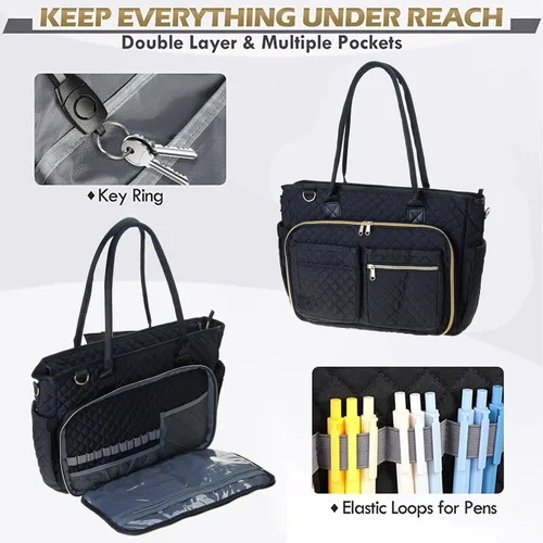 Miniatura 5 de Teacher Toted Laptop Bag with Cup Holder,Nurse Bags Professional Briefcases Business Computer Purses Handbag