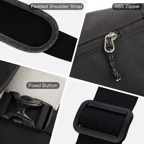 Miniatura 4 de OIWAS Bolsa tipo mensajero para hombre, 14 pulgadas, bolsa cruzada para computadora portátil, bolsa de hombro, bolsa de hombro para universidad