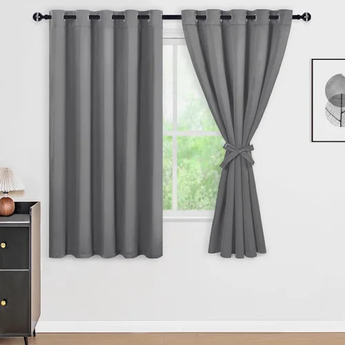 Miniatura 116 de DWCN Cortinas 100% opacas de 84 pulgadas de largo para dormitorio con forro negro, paneles de cortina de ventana de doble capa con aislamiento Azul