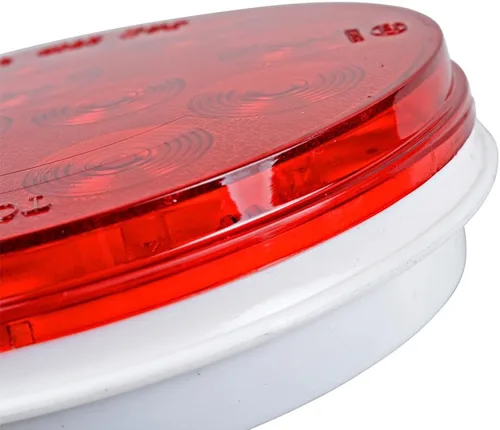 Miniatura 9 de Astra Depot Luz trasera redonda roja de 4 pulgadas, 12 luces LED para remolque, impermeable, lámpara trasera de freno con juntas de goma con ojales