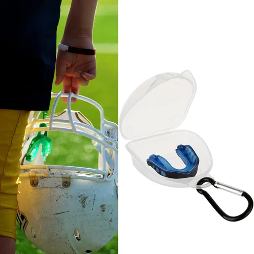 Miniatura 4 de Cosmos 2 fundas deportivas para protección bucal, caja de almacenamiento, cierre a presión con agujeros de ventilación y clips de transporte