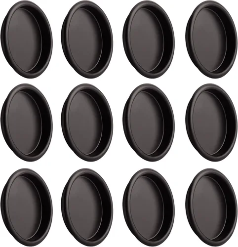 Miniatura 9 de HOMOTEK Paquete de 4 tiradores de dedo para armario, manijas deslizantes redondas de 2-1/16", tiradores de gabinete empotrados bypass, puerta